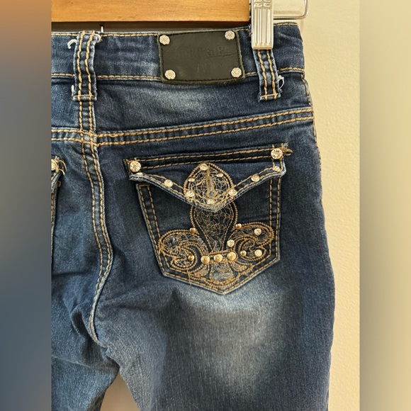 Pre-Owned Size 12 Rodeo Girl Dark Blue Rhinestone Embellished Jeans - Picture 9 of 12